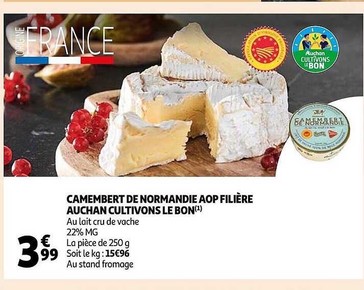 camembert de normandie aop filière auchan cultivons le bon