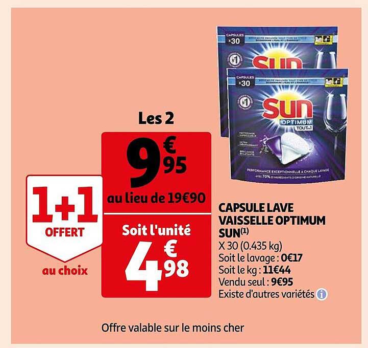 capsule lave vaisselle optimum sun