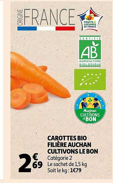 carottes bio filière auchan cultivons le bon