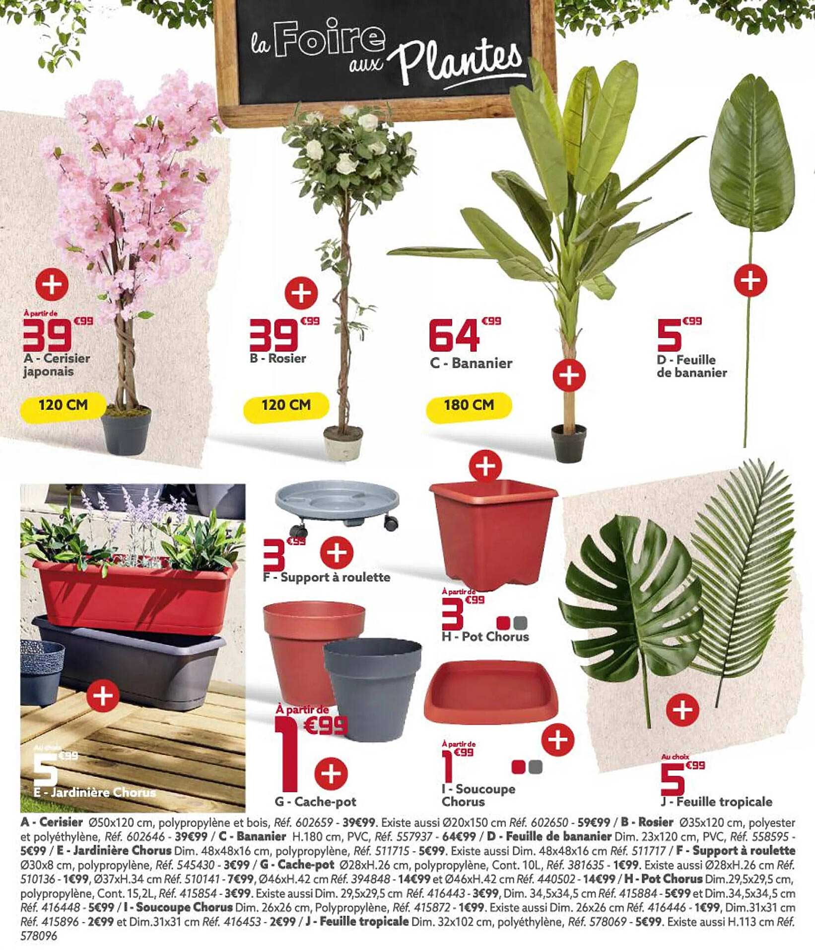 Cerisier Japonais, Rosier, Bananier, Feuille De Bananier, Support à Roulette, Cache-pot, Jardinière Chorus, Cache-pot, Soucoupe Chorus, Feuille Tropicale