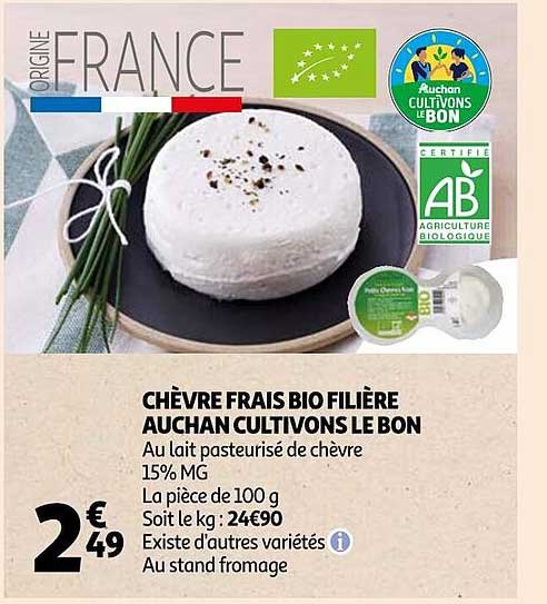 chèvre frais bio filière auchan cultivons le bon