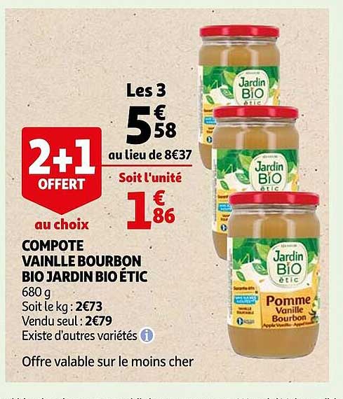 Compote Vanille Bourbon Bio Jardin Bio étic