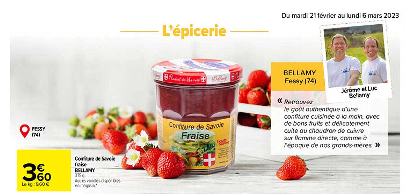 confiture de savoie fraise bellamy