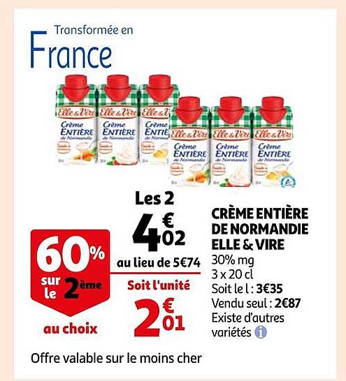 Crème Entière De Normandie Elle & Vire