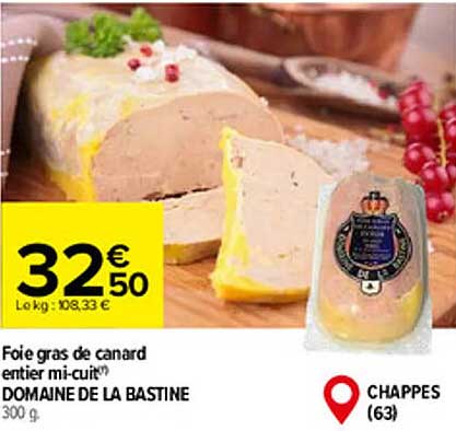 foie gras de canard entier mi-cuit domaine de la bastine
