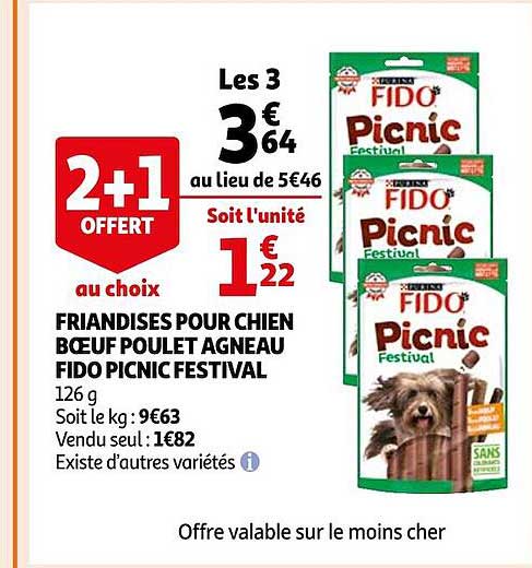 friandises pour chien bœuf poulet agneau fido picnic festival