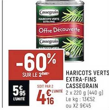 haricots verts extra-fins cassegrain