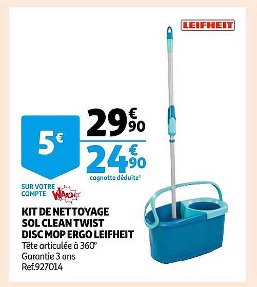 kit de nettoyage sol clean twist disc mop ergo leifheit