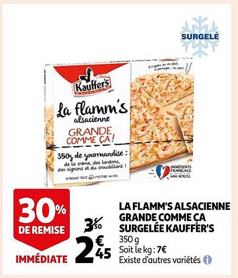 la flamm's alsacienne grande comme ça surgelée kauffer's