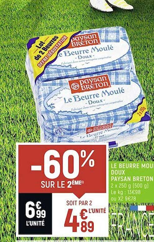 le beurre moulé doux paysan breton
