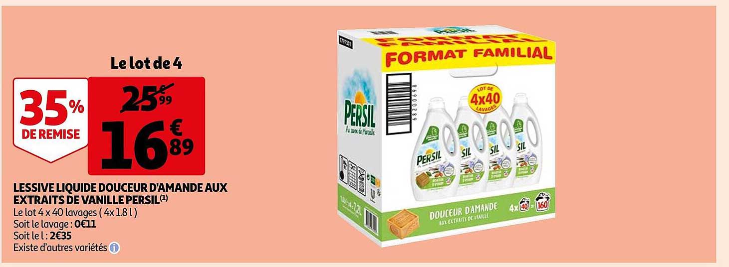 lessive liquide douceur d'amande aux extraits de vanille persil