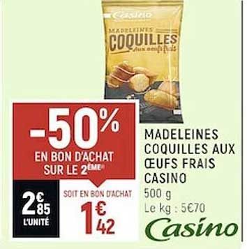 Madeleines Coquilles Aux œufs Frais Casino