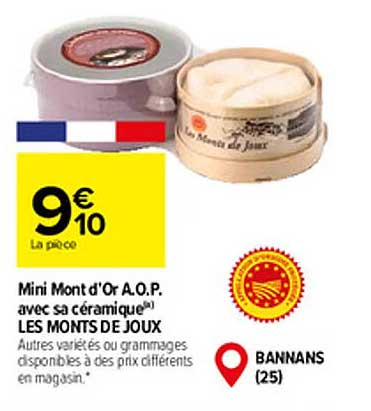 mini mont d'or a.o.p. avec sa céramique les monts de joux