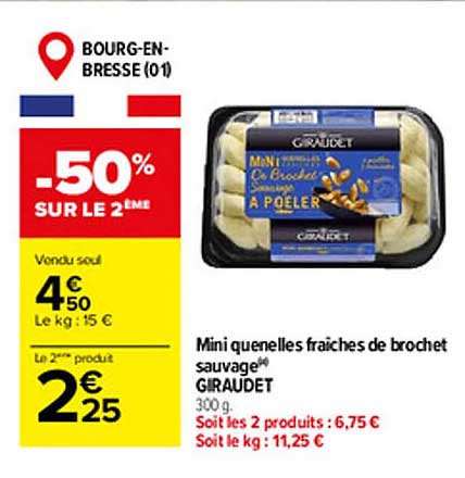 mini quenelles fraîches de brochet sauvage giraudet