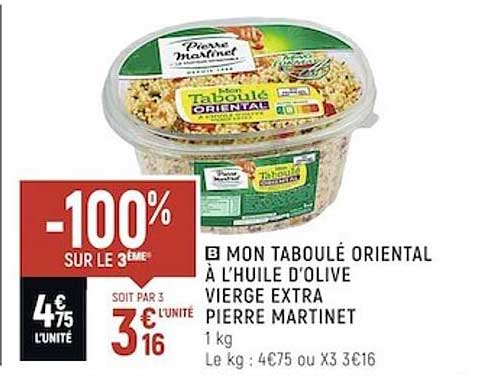 mon taboulé oriental à l'huile d'olive vierge extra pierre martinet