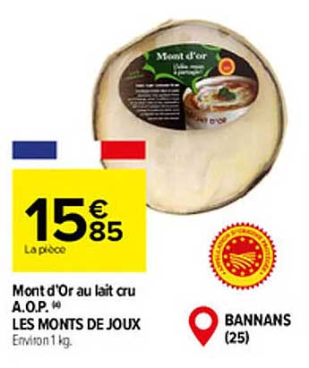 mont d'or au lait cru a.o.p. les monts de joux