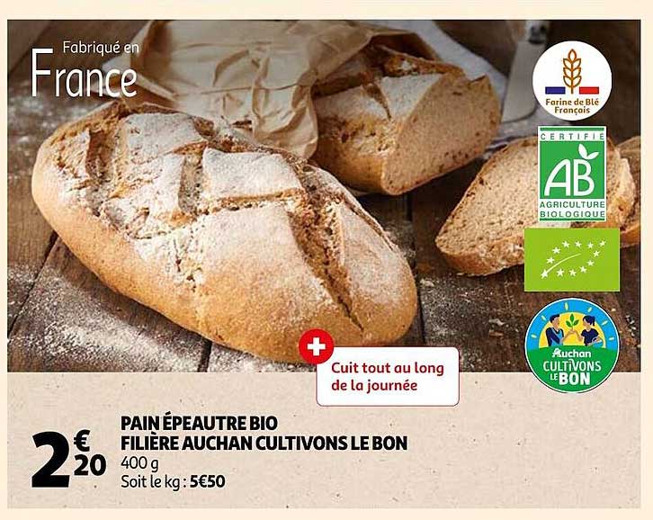 pain épeautre bio filière auchan cultivons le bon