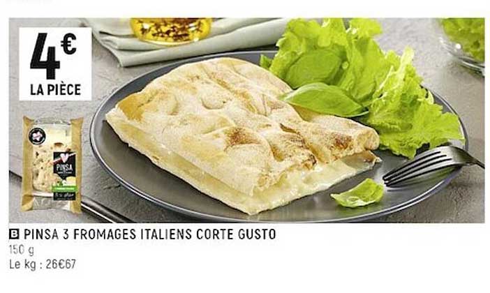 pinsa 3 fromages italiens corte gusto