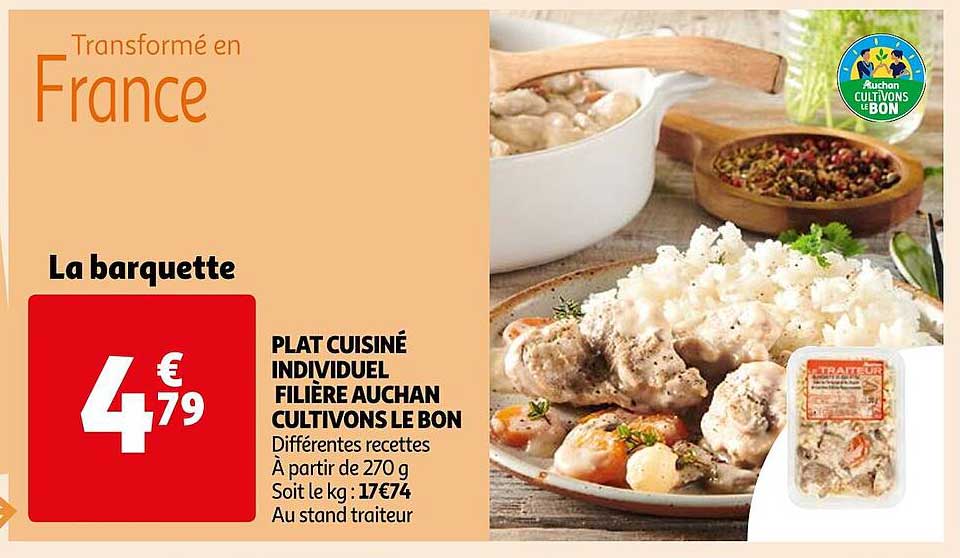 plat cuisiné individuel filière auchan cultivons le bon