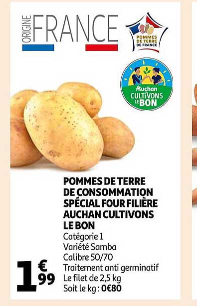 Pommes De Terre De Consommation Spécial Four Filière Auchan Cultivons Le Bon
