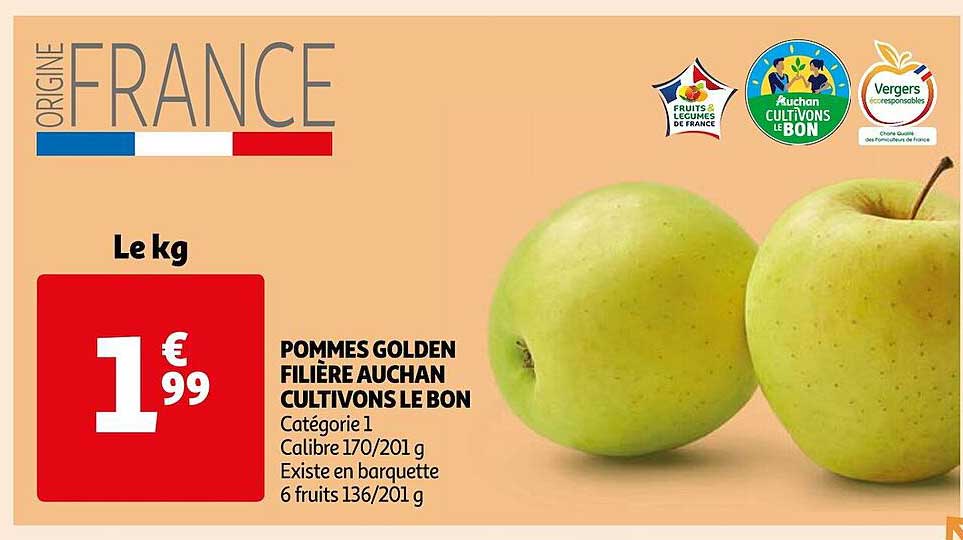 pommes golden filière auchan cultivons le bon
