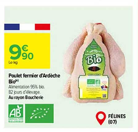 poulet fermier d'ardèche bio