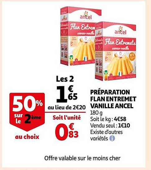 préparation flan entremet vanille ancel