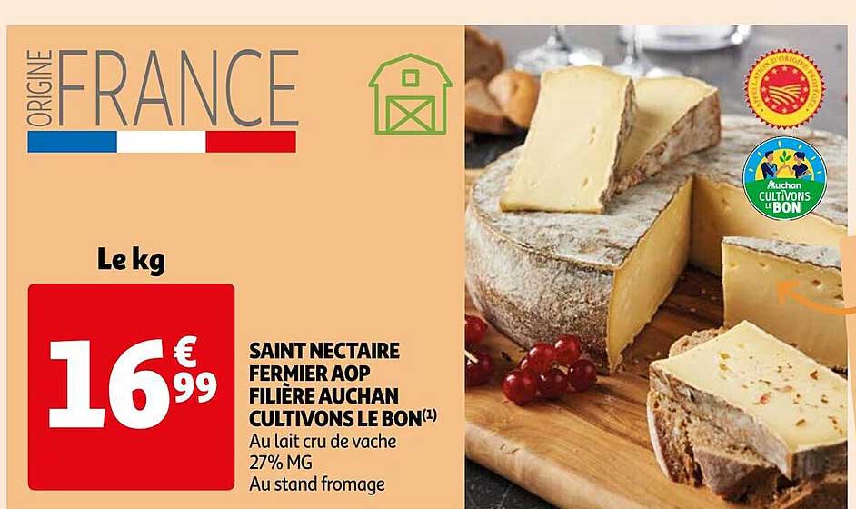 saint nectaire fermier aop filière auchan cultivons le bon