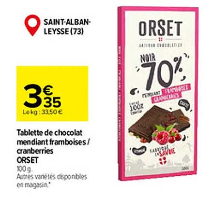tablette de chocolat mendiant framboises - cranberries