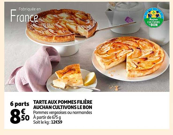 tarte aux pommes filière auchan cultivons le bon