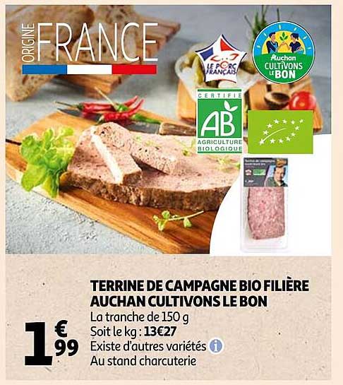 terrine de campagne bio filière auchan cultivons le bon
