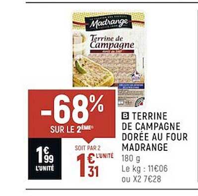 terrine de campagne dorée au four madrange