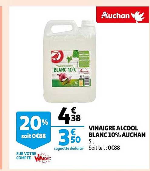 Vinaigre Alcool Blanc 10% Auchan