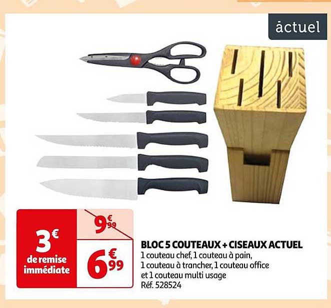 Bloc 5 Couteaux + Ciseaux Actuel