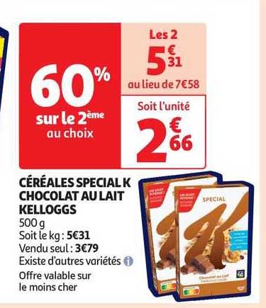 Céréales Spécial K Chocolat Au Lait Kelloggs