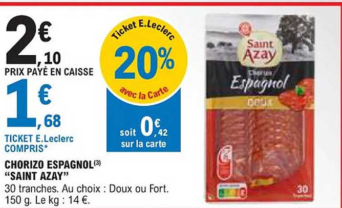 chorizo espagnol "saint azay"