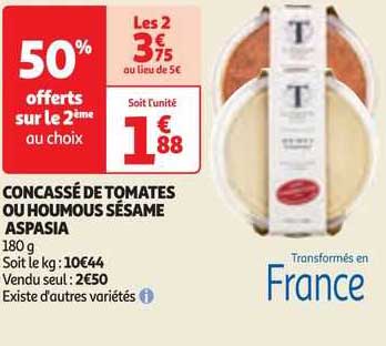 Concassé De Tomates Ou Houmous Sésame Aspasia