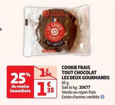 cookie frais tout chocolat les deux gourmands