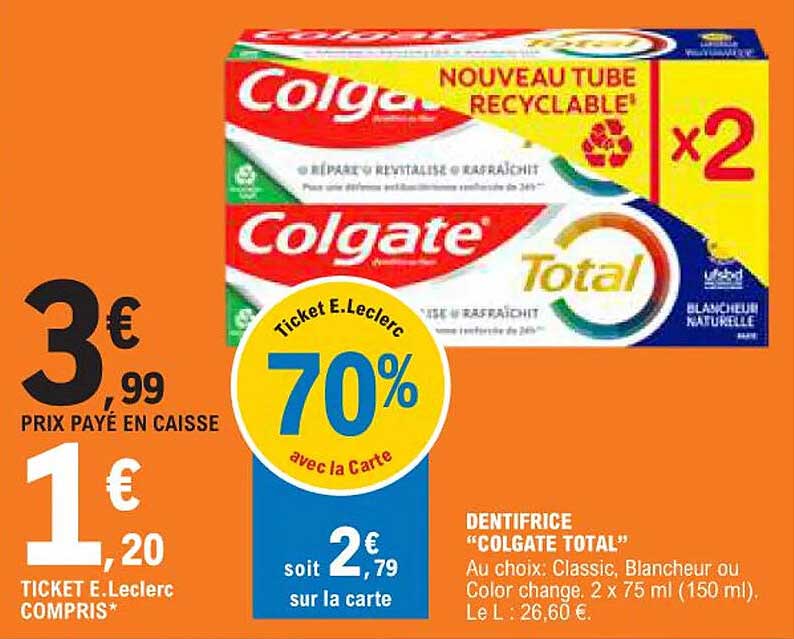 Dentifrice "colgate Total"