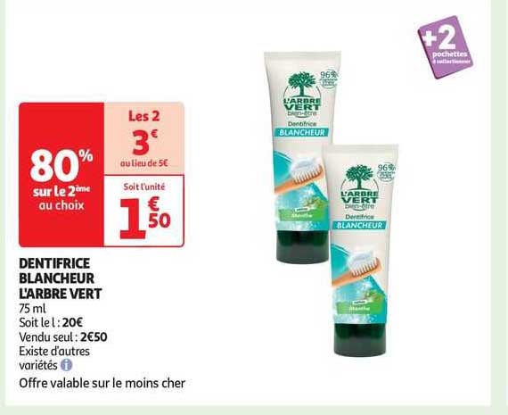 dentifrice blancheur l'arbre vert
