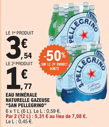 eau minérale naturelle gazeuse "san pellegrino"