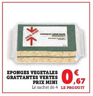 éponges végétales grattantes vertes prix mini