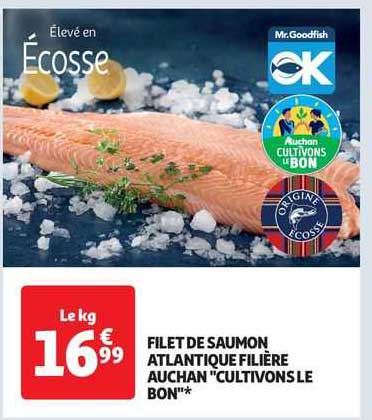 filet de saumon atlantique filière auchan "cultivons le bon"
