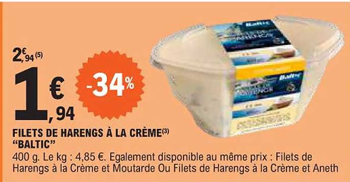 Filets De Harengs à La Crème "baltic"