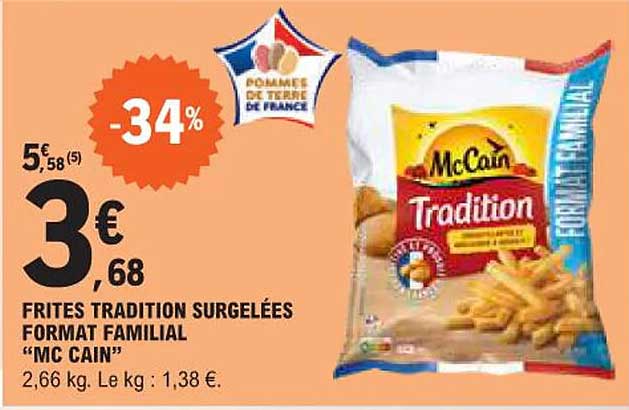 frites tradition surgelées format familial "mc cain"