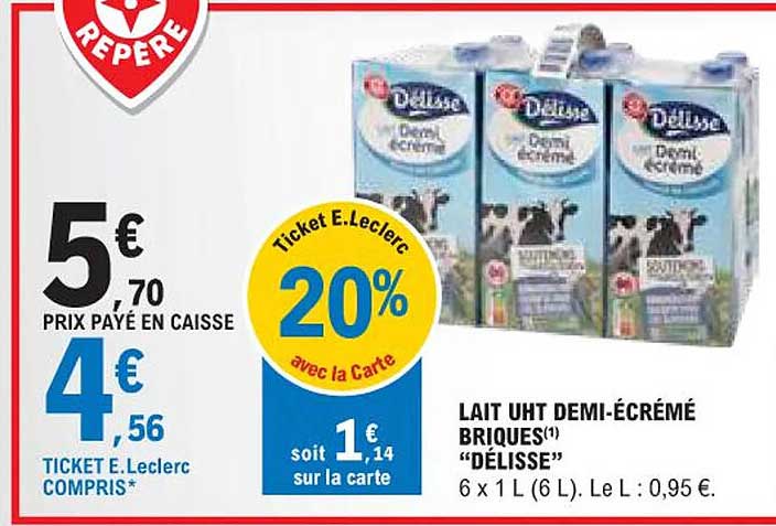lait uht demi-écrémé briques "délisse"