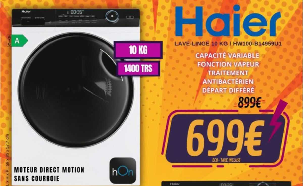 lave-linge 10 kg haier
