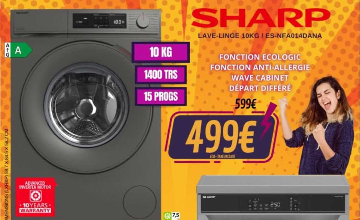 lave-linge 10 kg sharp