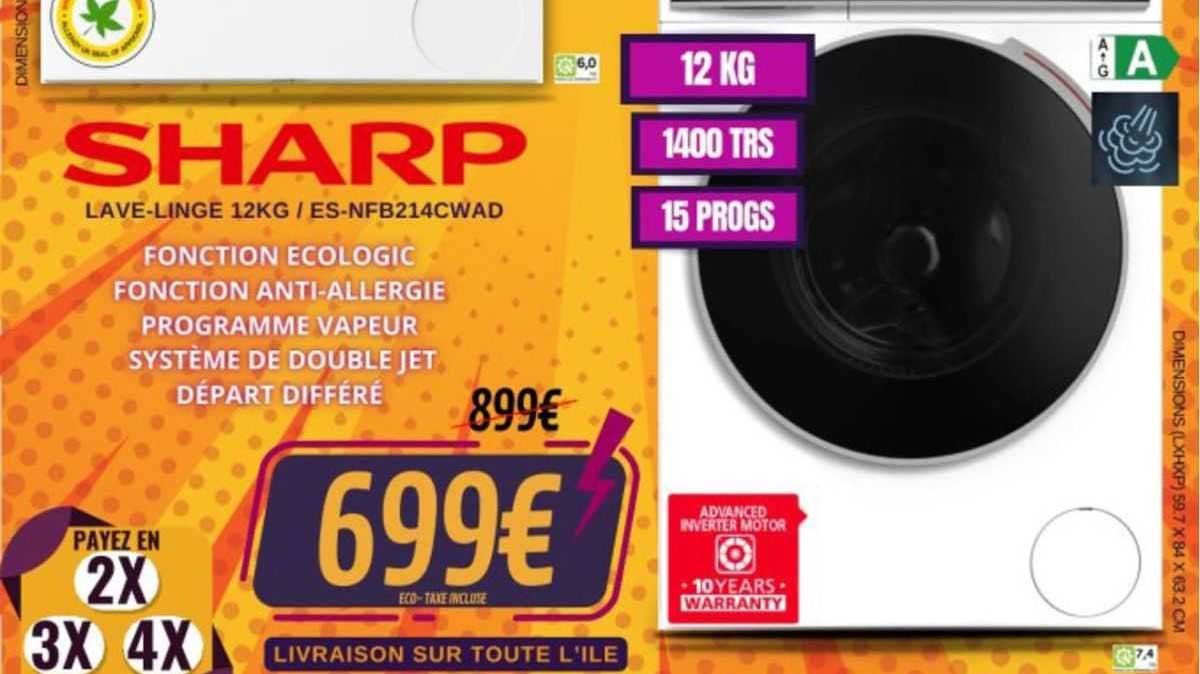 lave-linge 12 kg sharp