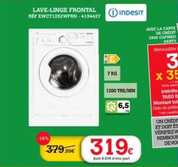 lave-linge frontal indesit